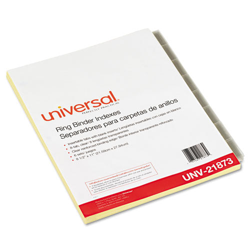 Insertable Tab Index, 8-tab, 11 X 8.5, Buff, 6 Sets