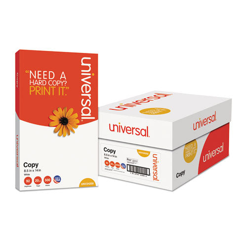 Copy Paper, 92 Bright, 20lb, 8.5 X 14, White, 500 Sheets-ream, 10 Reams-carton