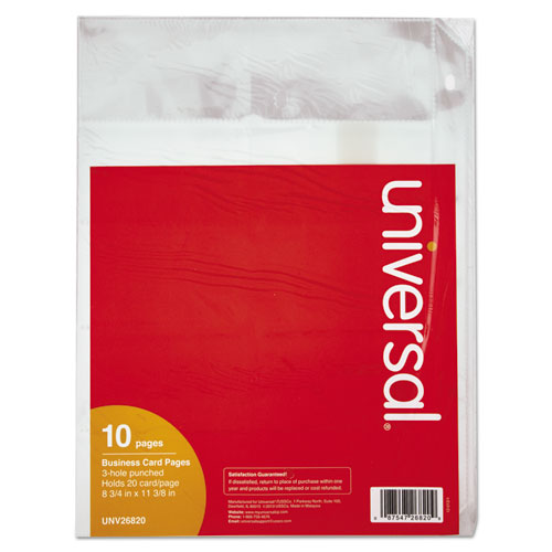 Business Card Binder Pages, 20 Cards-letter Page, Clear, 10 Pages-pack