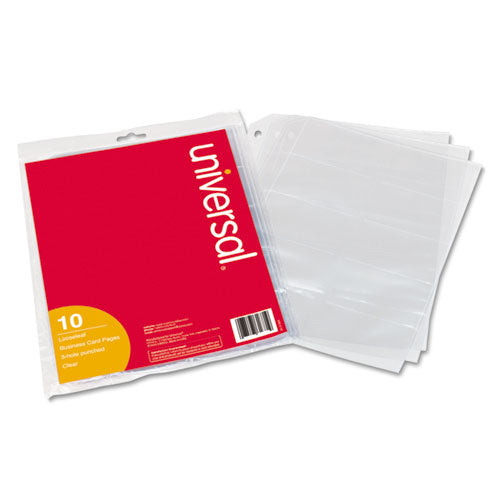Business Card Binder Pages, 20 Cards-letter Page, Clear, 10 Pages-pack