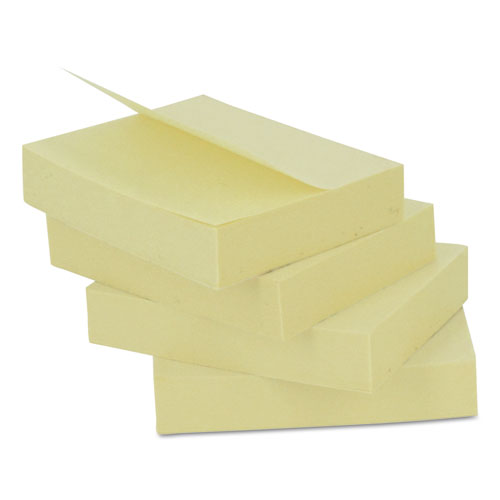 Recycled Self-stick Note Pads, 1 1-2 X 2, Yellow, 100-sheet, 12-pack