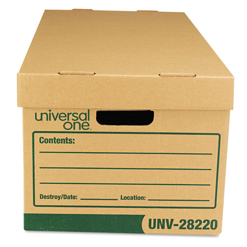 Recycled Heavy-duty Record Storage Box, Letter Files, Kraft-green, 12-carton