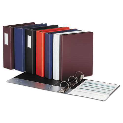 Economy Non-view Round Ring Binder, 3 Rings, 0.5" Capacity, 11 X 8.5, Red