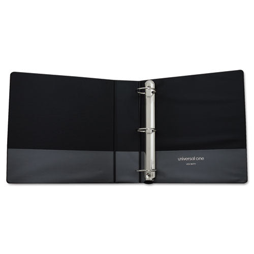 Deluxe Easy-to-open Round-ring View Binder, 3 Rings, 2" Capacity, 11 X 8.5, Black