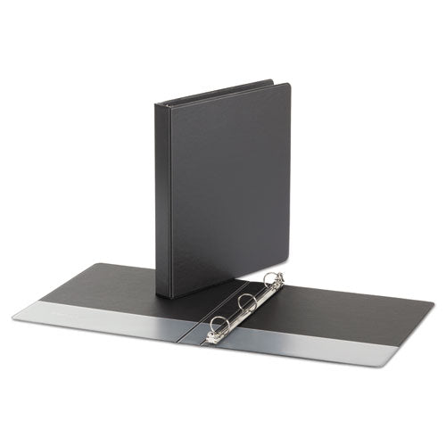 Economy Non-view Round Ring Binder, 3 Rings, 1" Capacity, 11 X 8.5, Black, 4-pack