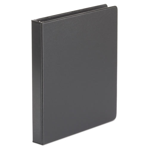 Economy Non-view Round Ring Binder, 3 Rings, 1" Capacity, 11 X 8.5, Black, 4-pack