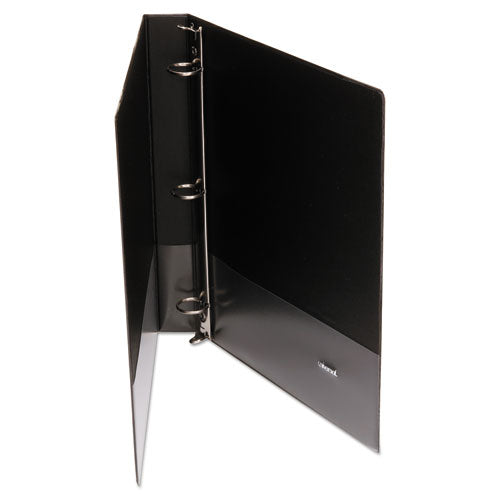 Economy Non-view Round Ring Binder, 3 Rings, 1" Capacity, 11 X 8.5, Black