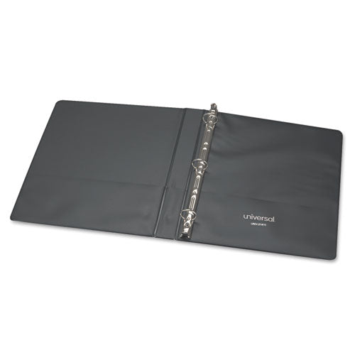 Economy Non-view Round Ring Binder, 3 Rings, 1" Capacity, 11 X 8.5, Black
