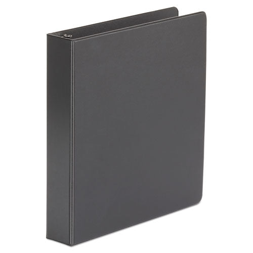 Economy Non-view Round Ring Binder, 3 Rings, 1.5" Capacity, 11 X 8.5, Black, 4-pack