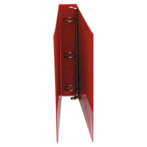 Economy Non-view Round Ring Binder, 3 Rings, 1.5" Capacity, 11 X 8.5, Red