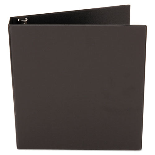 Economy Non-view Round Ring Binder, 3 Rings, 1.5" Capacity, 11 X 8.5, Black