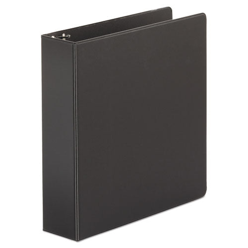 Economy Non-view Round Ring Binder, 3 Rings, 2" Capacity, 11 X 8.5, Black, 4-pack