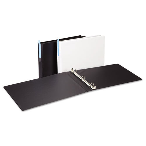 Ledger-size Round Ring Binder With Label Holder, 3 Rings, 1" Capacity, 11 X 17, White