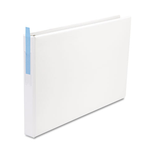 Ledger-size Round Ring Binder With Label Holder, 3 Rings, 1" Capacity, 11 X 17, White