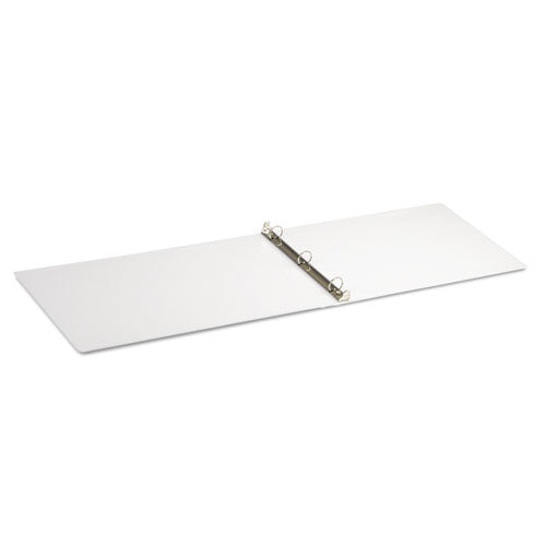 Ledger-size Round Ring Binder With Label Holder, 3 Rings, 1" Capacity, 11 X 17, White