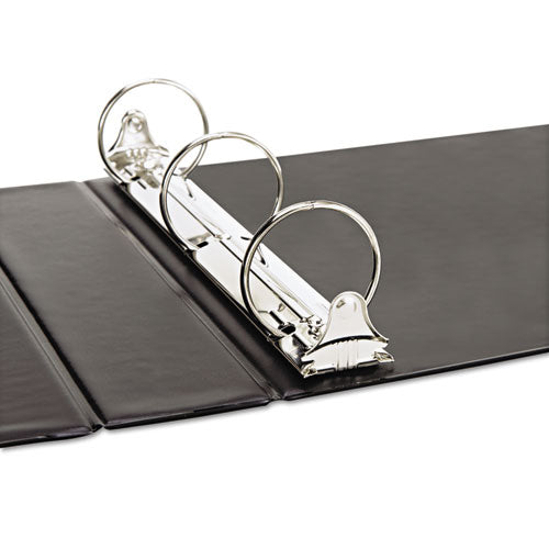 Ledger-size Round Ring Binder With Label Holder, 3 Rings, 2" Capacity, 11 X 17, Black