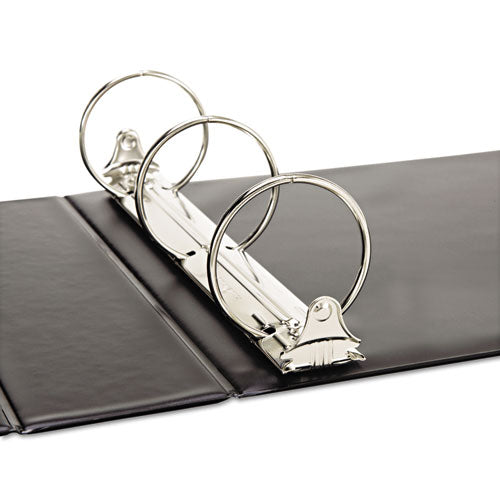 Ledger-size Round Ring Binder With Label Holder, 3 Rings, 3" Capacity, 11 X 17, Black