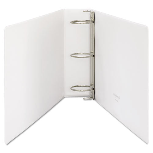 Ledger-size Round Ring Binder With Label Holder, 3 Rings, 3" Capacity, 11 X 17, White