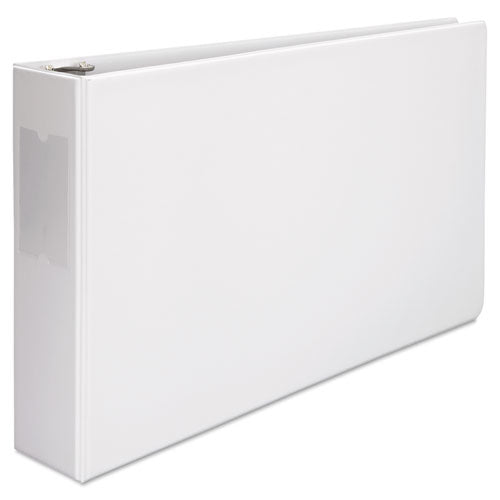 Ledger-size Round Ring Binder With Label Holder, 3 Rings, 3" Capacity, 11 X 17, White