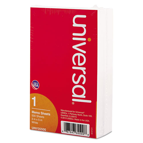 Loose White Memo Sheets, 3 X 5, Unruled, Plain White, 500-pack