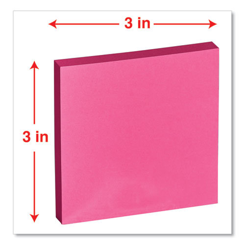 Fan-folded Self-stick Pop-up Notes, 3 X 3, Assorted Neon-yellow, 100sheet, 12-pk
