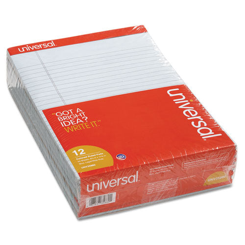 Colored Perforated Writing Pads, Wide-legal Rule, 8.5 X 11, Blue, 50 Sheets, Dozen