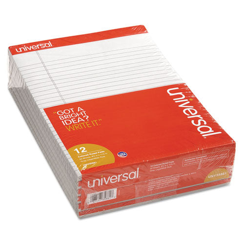 Colored Perforated Writing Pads, Wide-legal Rule, 8.5 X 11, Gray, 50 Sheets, Dozen