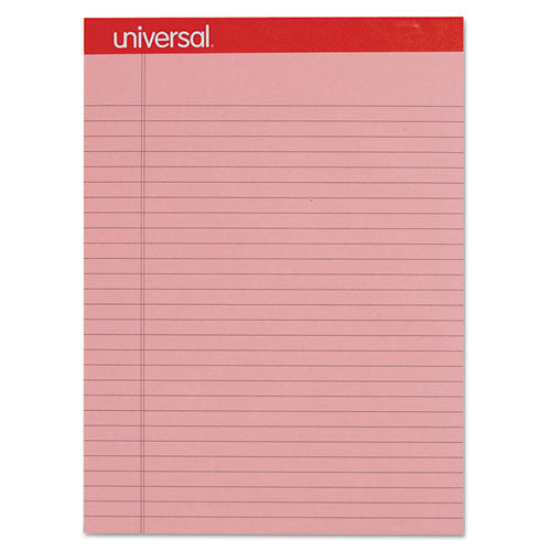 Colored Perforated Writing Pads, Wide-legal Rule, 8.5 X 11, Pink, 50 Sheets, Dozen