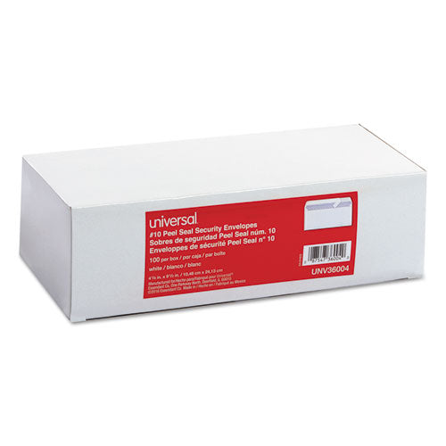 Peel Seal Strip Business Envelope, #10, Square Flap, Self-adhesive Closure, 4.13 X 9.5, White, 100-box