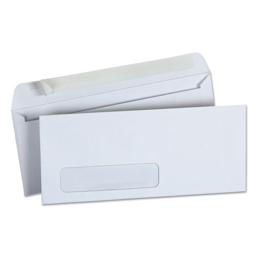 Peel Seal Strip Business Envelope, #10, Square Flap, Self-adhesive Closure, Lower Left Window, 4.13 X 9.5, White, 500-box