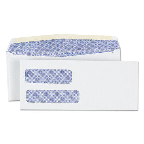 Double Window Business Envelope, #8 5-8, Square Flap, Gummed Closure, 3.63 X 8.63, White, 500-box