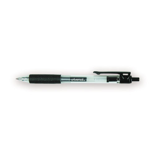 Comfort Grip Retractable Gel Pen, 0.7mm, Black Ink, Clear-black Barrel, 36-pack