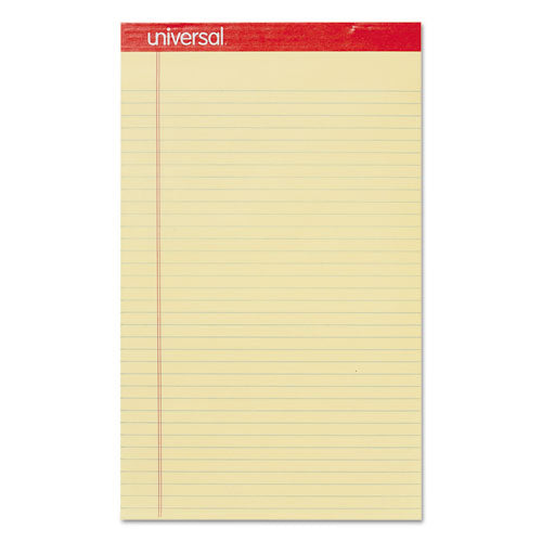 Perforated Ruled Writing Pads, Wide-legal Rule, 8.5 X 14, Canary, 50 Sheets, Dozen