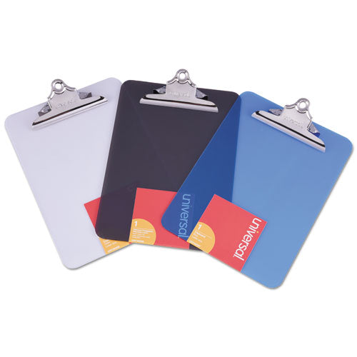 Plastic Clipboard W-high Capacity Clip, 1", Holds 8 1-2 X 12, Translucent Black