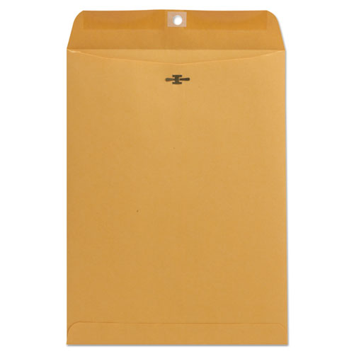Kraft Clasp Envelope, #10 1-2, Square Flap, Clasp-gummed Closure, 9 X 12, Brown Kraft, 100-box