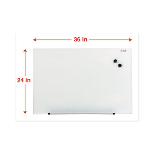 Frameless Magnetic Glass Marker Board, 36" X 24", White