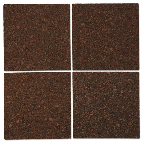 Cork Tile Panels, Dark Brown, 12 X 12, 4-pack