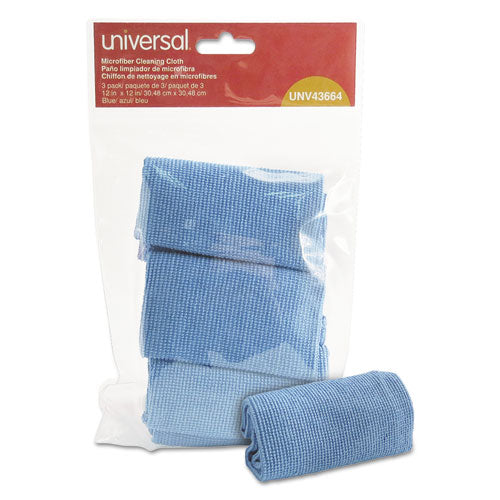 Microfiber Cleaning Cloth, 12 X 12, Blue, 3-pack