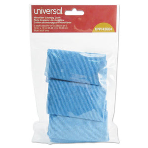 Microfiber Cleaning Cloth, 12 X 12, Blue, 3-pack