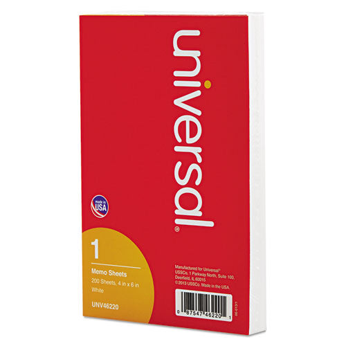 Loose White Memo Sheets, 4 X 6, Unruled, Plain White, 200-pack