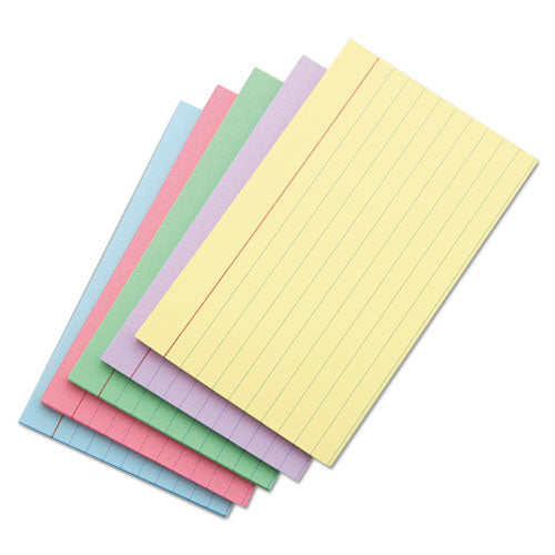 Index Cards, 3 X 5, Blue-violet-green-cherry-canary, 100-pack