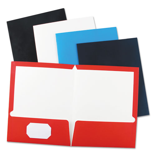 Laminated Two-pocket Folder, Cardboard Paper, Black, 11 X 8 1-2, 25-pack