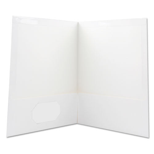 Laminated Two-pocket Portfolios, Cardboard Paper, White, 11 X 8 1-2, 25-pack