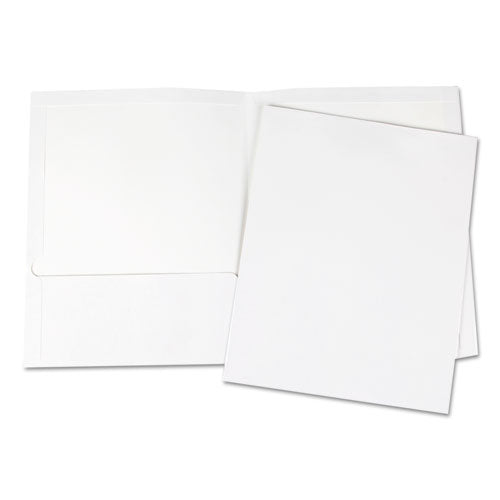 Laminated Two-pocket Portfolios, Cardboard Paper, White, 11 X 8 1-2, 25-pack