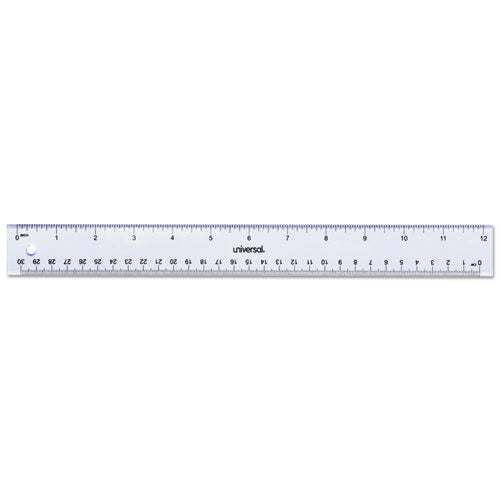 Clear Plastic Ruler, Standard-metric, 6", 2-pack