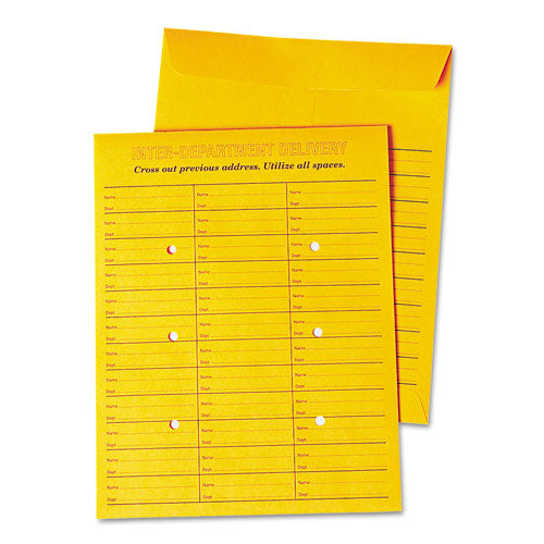 Deluxe Interoffice Press & Seal Envelopes, #97, Two-sided Three-column Format, 10 X 13, Brown Kraft, 100-box