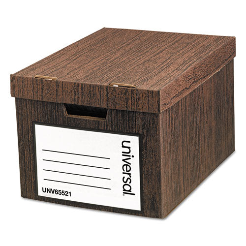 Heavy-duty Easy Assembly Storage Box, Letter-legal Files, Woodgrain, 12-carton