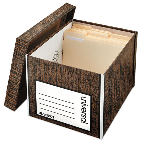 Heavy-duty Easy Assembly Storage Box, Letter-legal Files, Woodgrain, 12-carton
