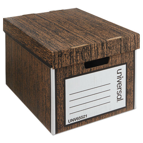 Heavy-duty Easy Assembly Storage Box, Letter-legal Files, Woodgrain, 12-carton