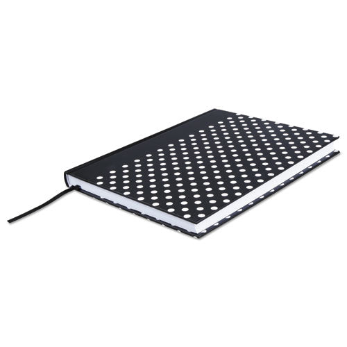 Casebound Hardcover Notebook, Wide-legal Rule, Black-white Dots, 10.25 X 7.68, 150 Sheets